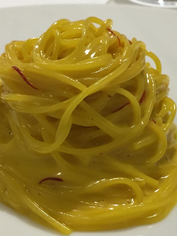 Arbustico, spaghettini allo zafferano