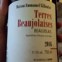 Emmanuel Giboulot - Terres Beaujolaises 2016