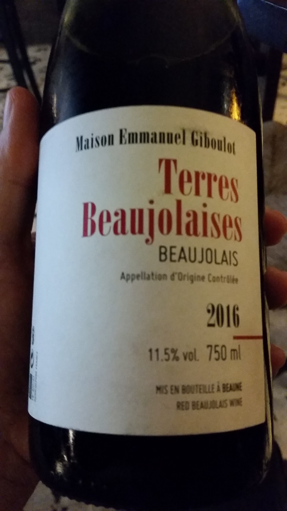 Emmanuel Giboulot - Terres Beaujolaises 2016