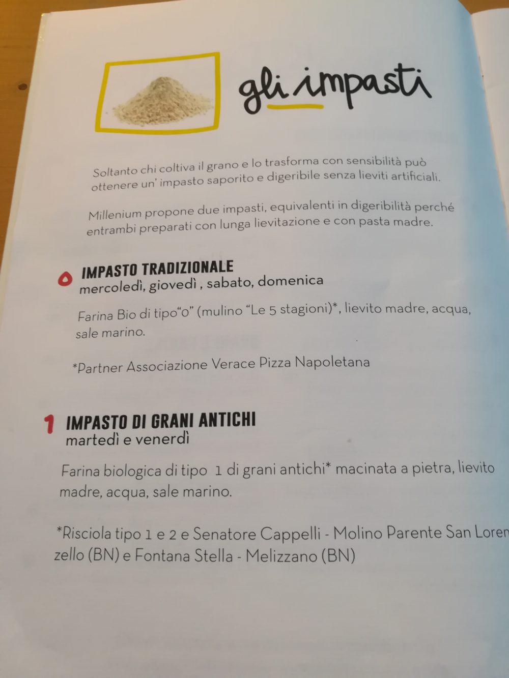 Pizzeria Millenium - Gli impasti