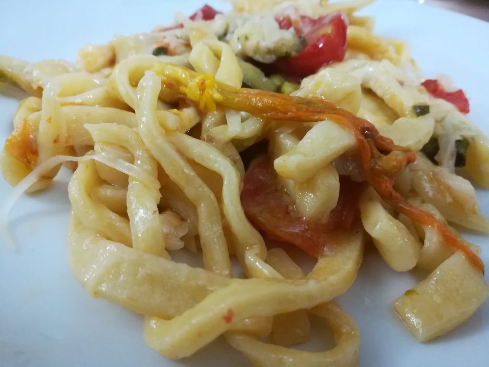 Sanneat - Wine & Food, Le Laine con Ciurilli, Zucchine e Lardo paesano