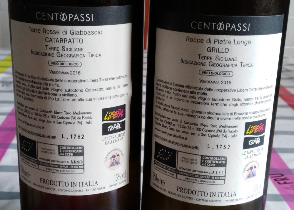 Controetichette Vini di Centopassi Vincitori a Radici del Sud 2018