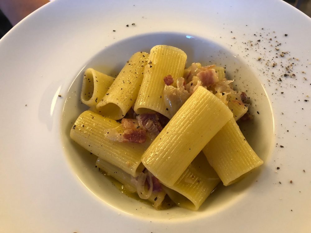 Hotel De La Ville, Riccione, maccheroncini alla gricia