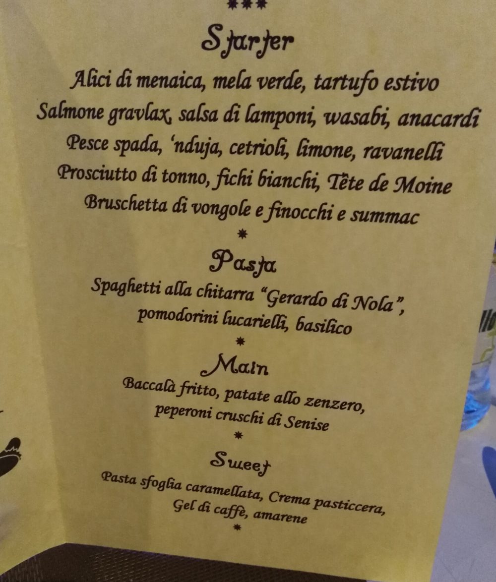 La Marmeria Food Bar Menu'