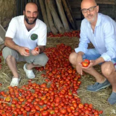 Pepe In Grani a Caiazzo. Franco Pepe e il titolare de La Sbecciatrice