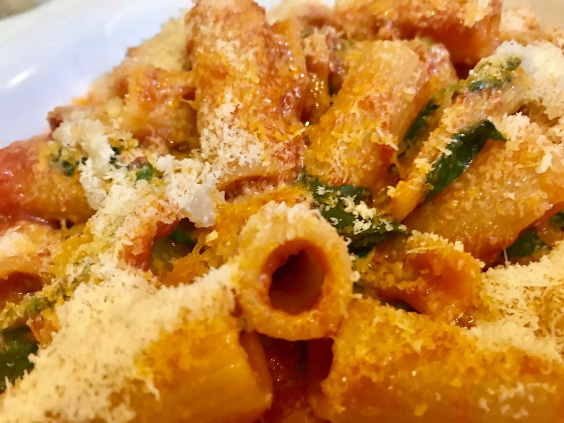 rigatoni sugna pecorino basiico