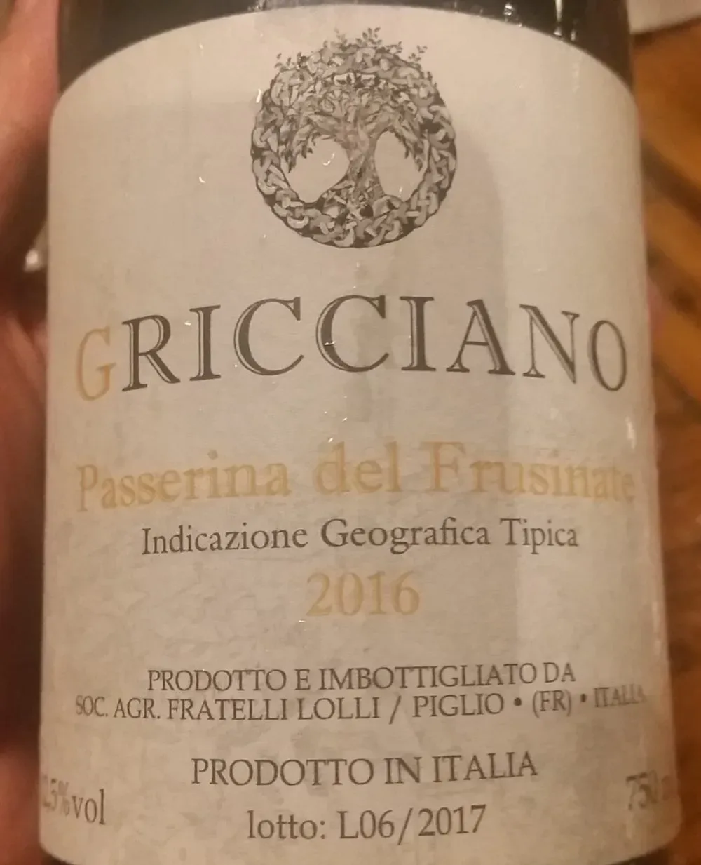 Fratelli Lolli - Passerina del Frusinate IGT Gricciano 2016