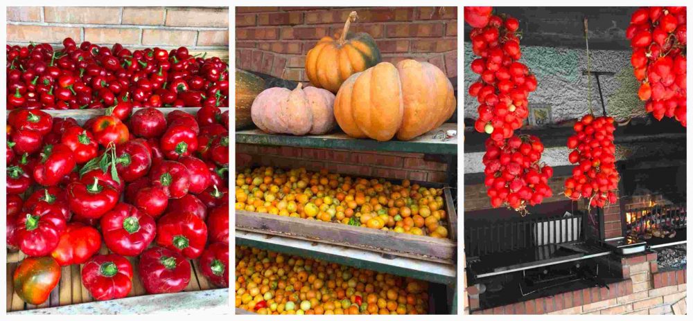 I Moresani, pupacchie e peperoncini - zucche e pomodorini gialli - la griglia