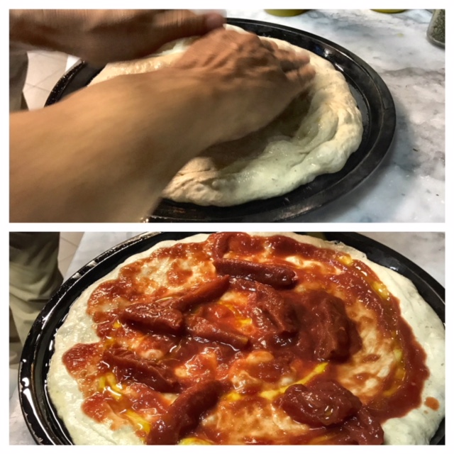 Pepe in Grani - Preparazione della Pizza nel ruoto 