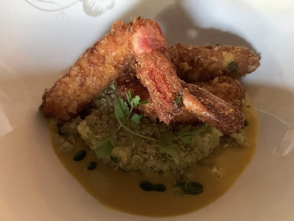 Ristorante Corte Visconti, fritto di gamberi impanati