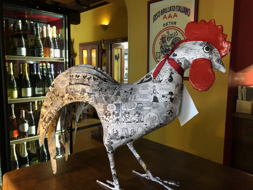 Antica Trattoria del Gallo, gallo in versione cartoon