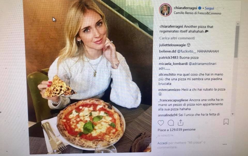 Chiara Ferragni e la pizza napoletana