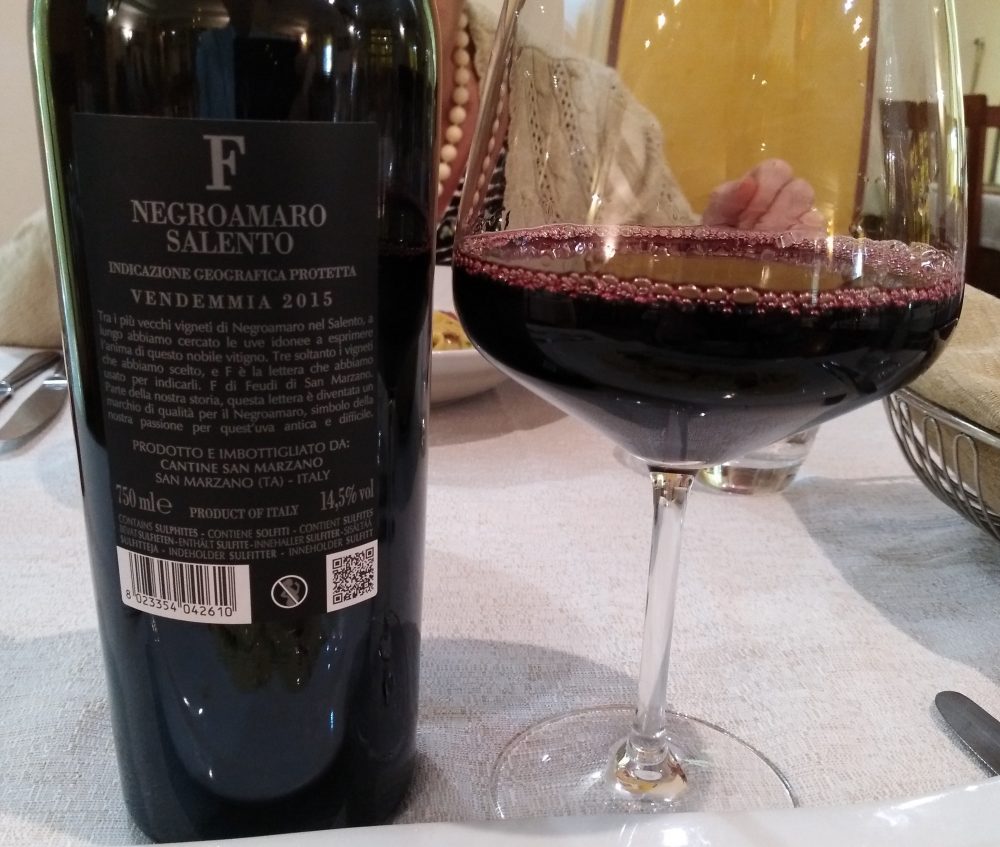 Controetichetta F Negroamaro Salento Igp 2015 Cantine San Marzano