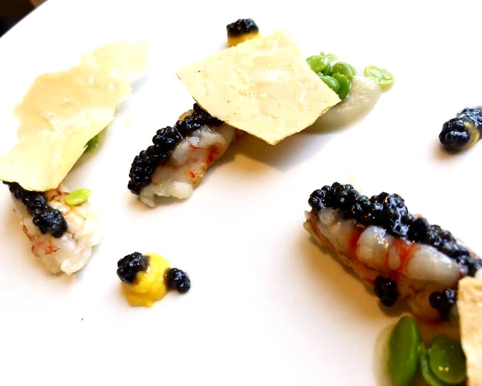 NO.RO - Mazzancolla scottata, Caviale, Finocchio e Fave Fresche