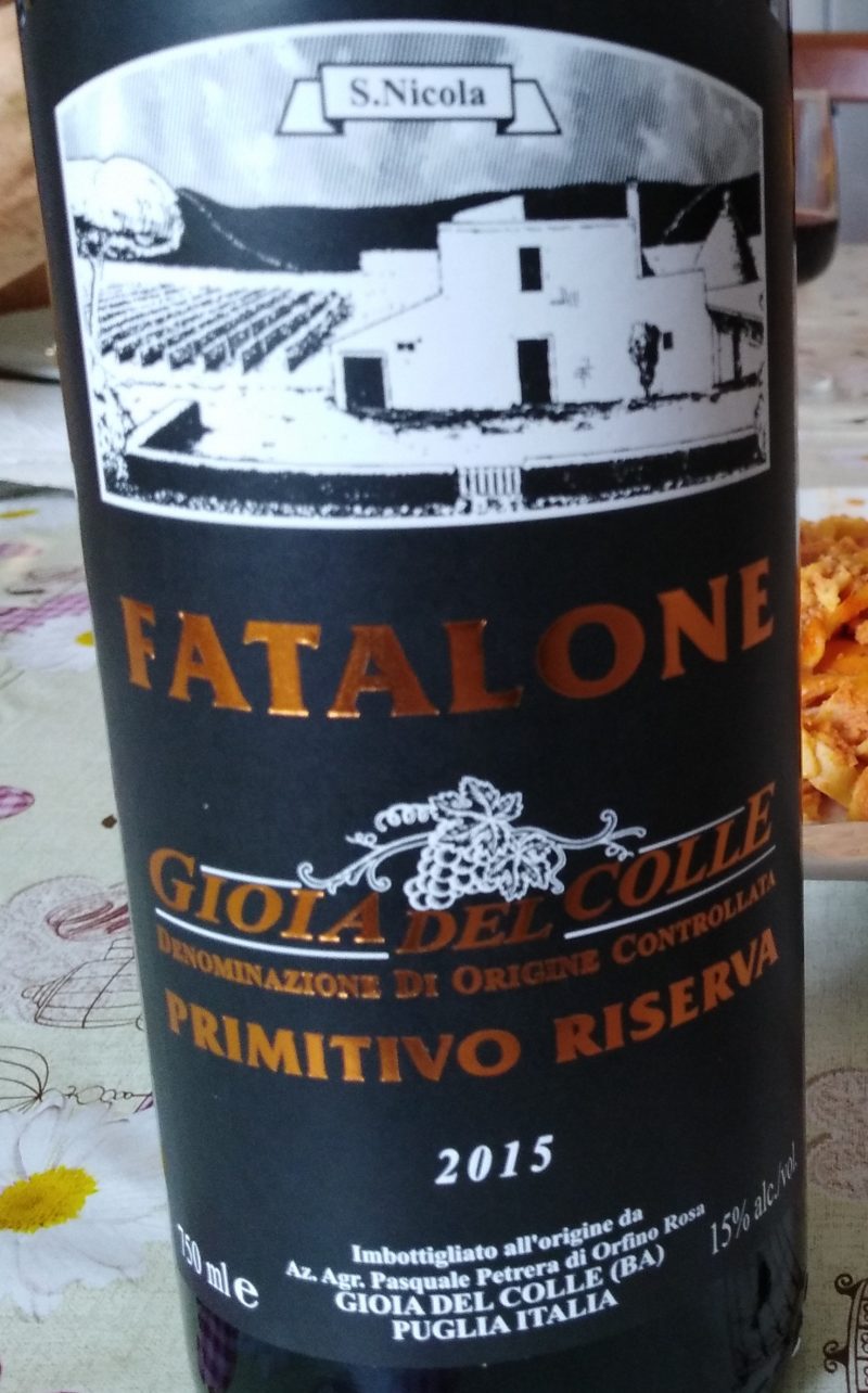 Fatalone Primitivo Gioia del Colle Riserva Bio Doc 2015 Petrera