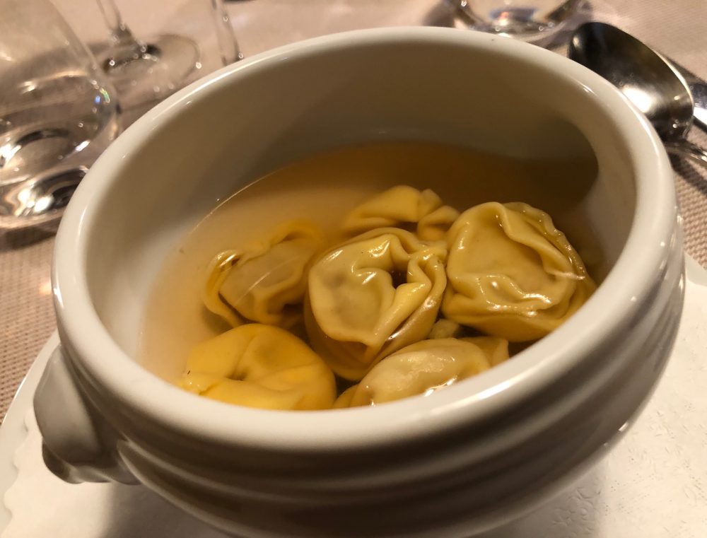 Antica Trattoria del Gallo, brodo caldo e ravioli