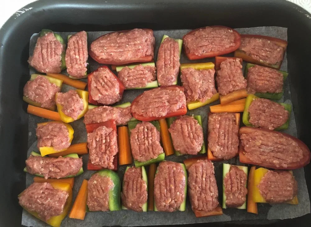 Le verdure ripiene in attesa del forno