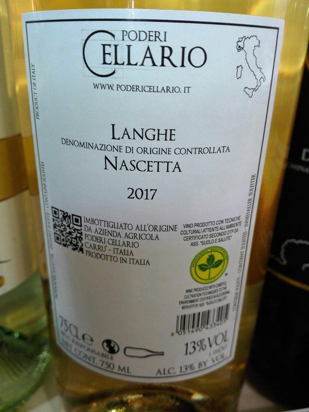 Controetichetta - Se’ Langhe Doc Nascetta 2017 Poderi Cellario