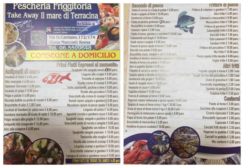 Il mare di Terracina - menu'