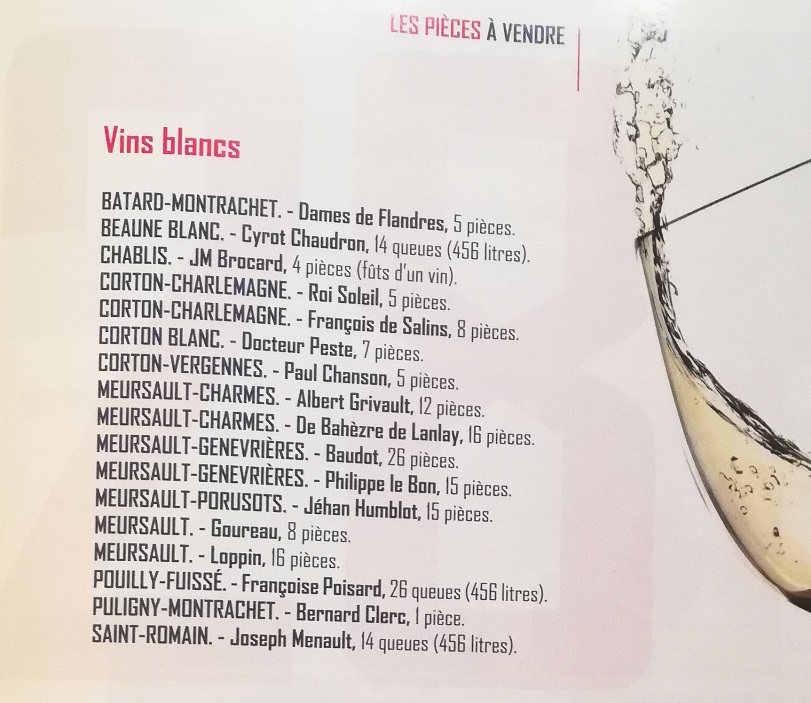 Asta dell’Hospices de Beaune - bianchi