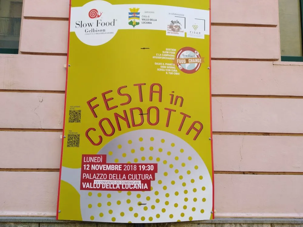 Locandina Festa in Condotta Slow Food Gelbison Vallo della Lucania