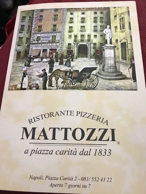 Pizzeria Mattozzi a Pizza Carita' dal 1833 - Menu'