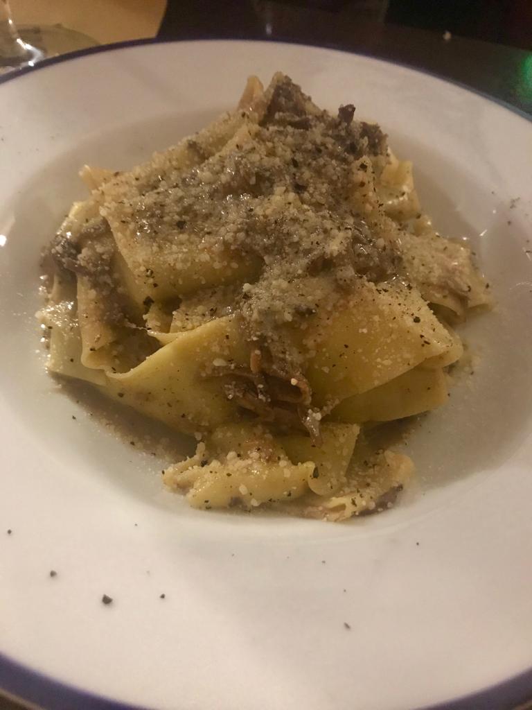 Trippa, le pappardelle al ragu' di cinghiale