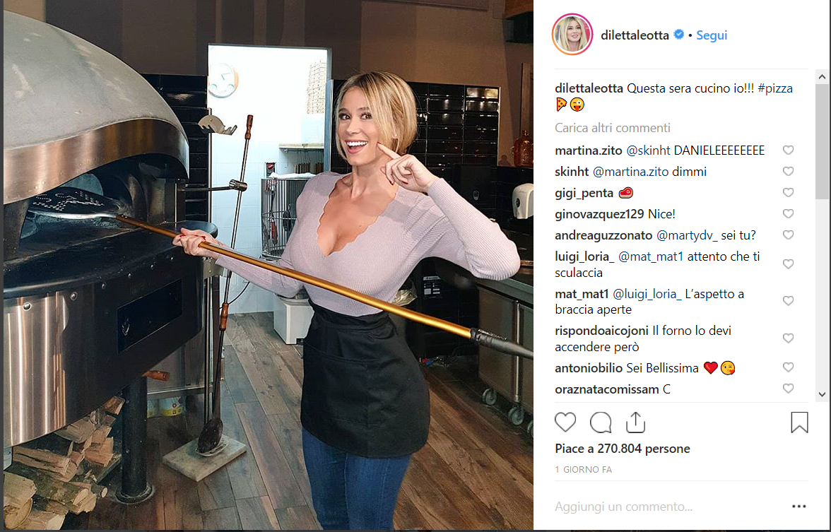 Diletta Leotta alle prese con la pizza