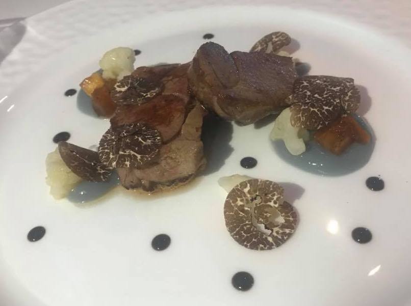 Massimo Carleo Home Restaurant, agnello con cavolfiore cachi e tartufo