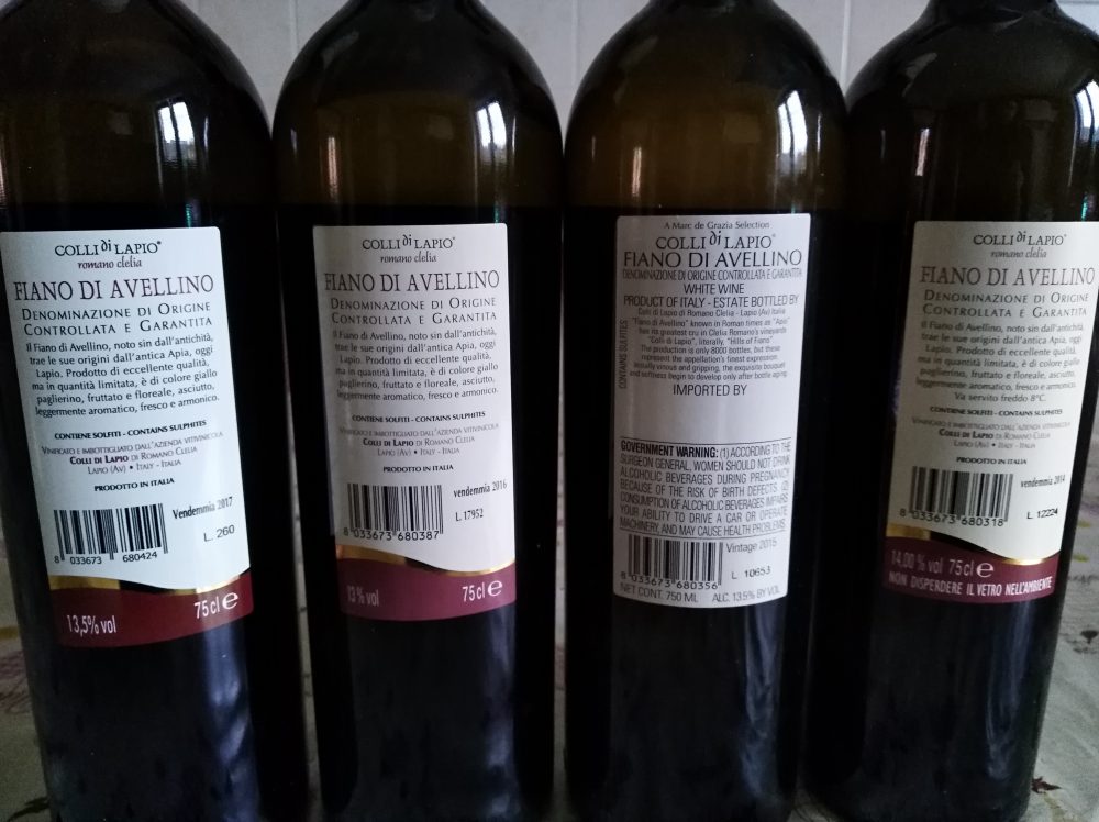 Controetichette mini verticale Fiano di Avellino Docg Clelia Romano