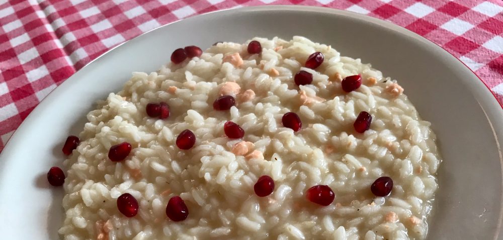 Risotto salmone e melagrana, dettaglio