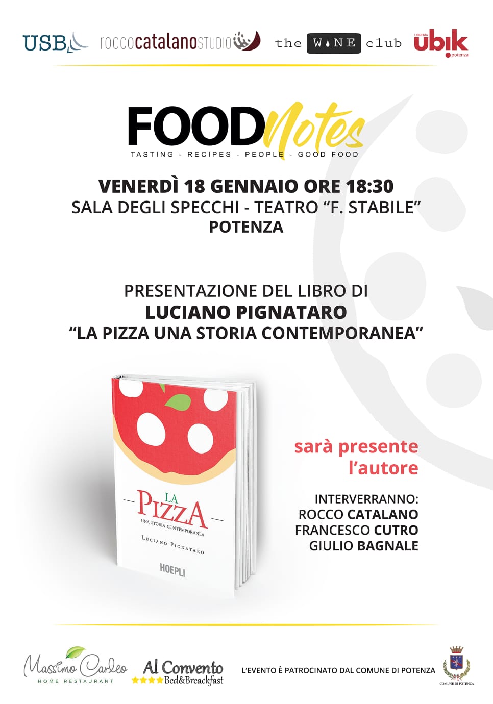 La Pizza una storia contemporanea - Potenza 18 gennaio 2019