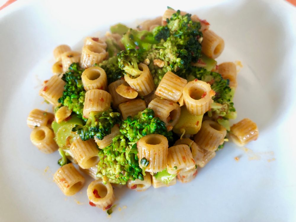 Ditalini integrali con aglio, broccoletti e 'nduja