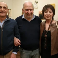 Giancarlo con la moglie Cecilia e il socio Sergio Natali