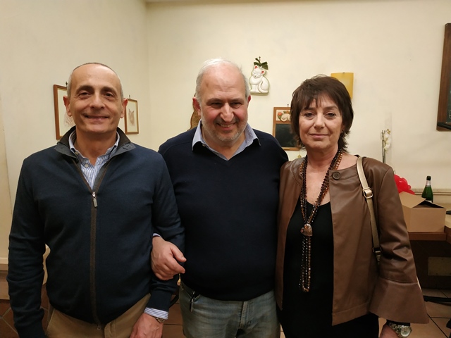 Giancarlo con la moglie Cecilia e il socio Sergio Natali