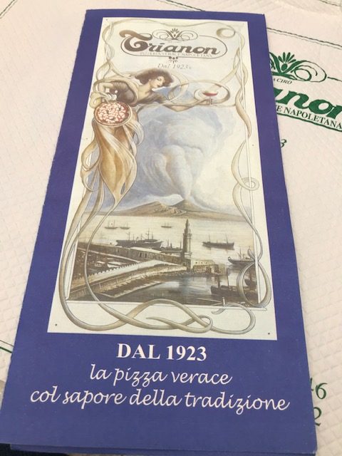 Pizzeria Trianon 1923 - menu'