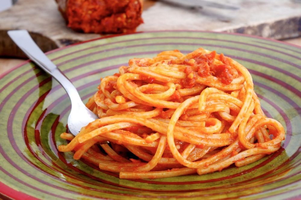 Spaghetti al pomodoro con la 'nduja, foto dal web