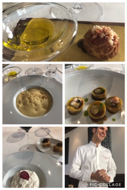 Suppli' scomposto, zuppa di ceci, ravioli ripieni di polpo, dessert al litchis con petalo di rosa. Lo chef Ciro Scamardella