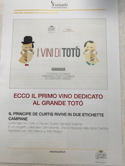 Cantina Sanpaolo - presentazione vini di Toto'