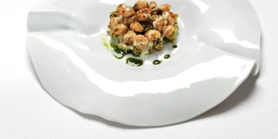 Gnocchi di taralli al ragu di agnello del Gargano con crema di latte all’aceto di miele e rosmarino fritto - Negrini e Pisani