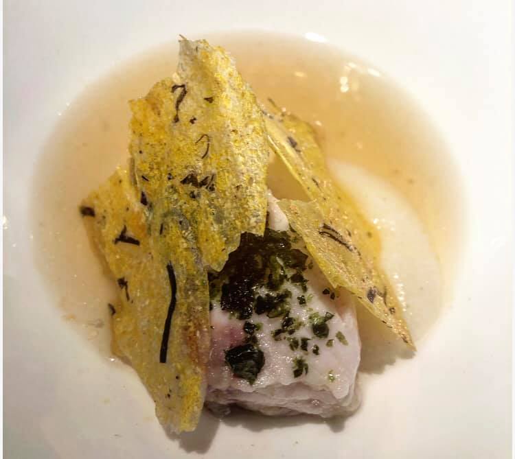 L'Argine, Filetto di storione, polenta e alghe