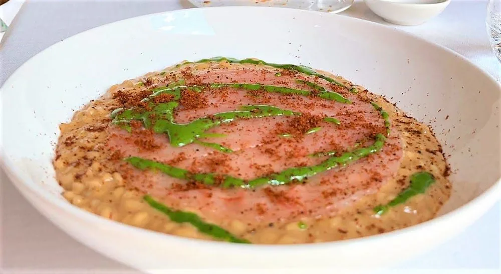 Altrimenti, Risotto battuta di gamberi e aglio orsino