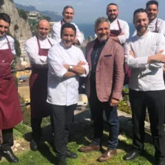 NH Collection Grand Hotel Convento di Amalfi, Giacomo Sranataro con Natale giunta e la brigata di cucina