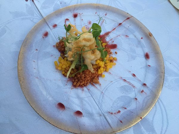 Chef Niko Sinisgalli - Naif di seppie del Metapontino con vino Aglianico all’anice stellato e microsfere di gelatine di percoche