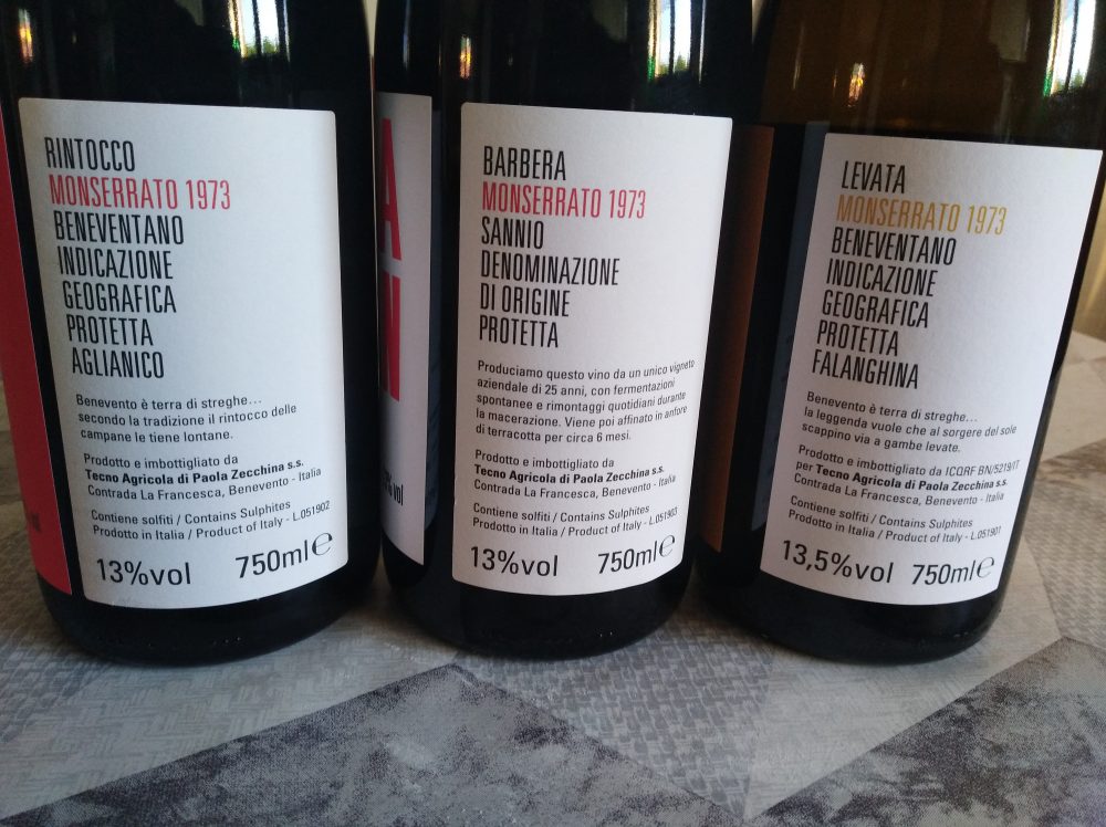 Controetichette vini Monserrato 1973