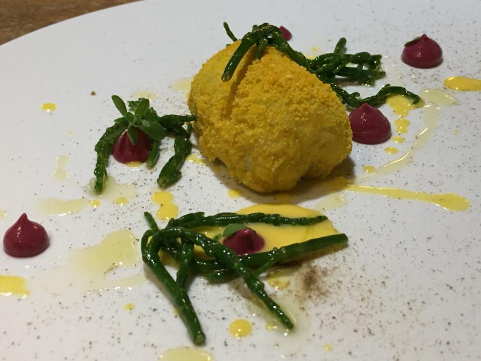 Ristorante Casamatta, Vinilia Wine Resort, scapece di sgombro, asparagi selvatici e capperi