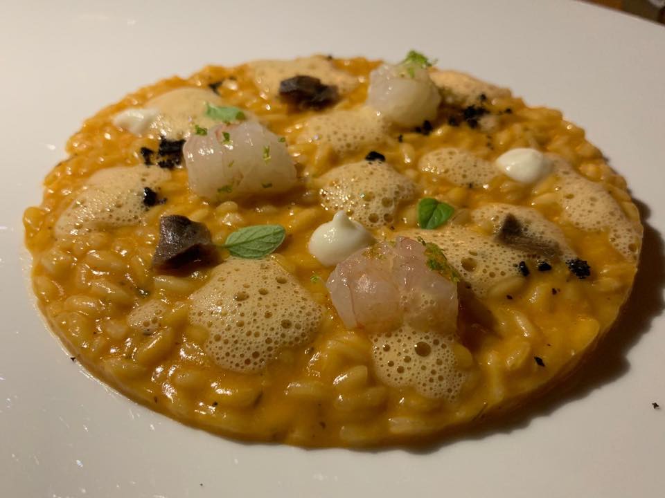 Ristorante Casamatta, Vinilia Wine Resort, risotto alla puttanesca, scampo e lime