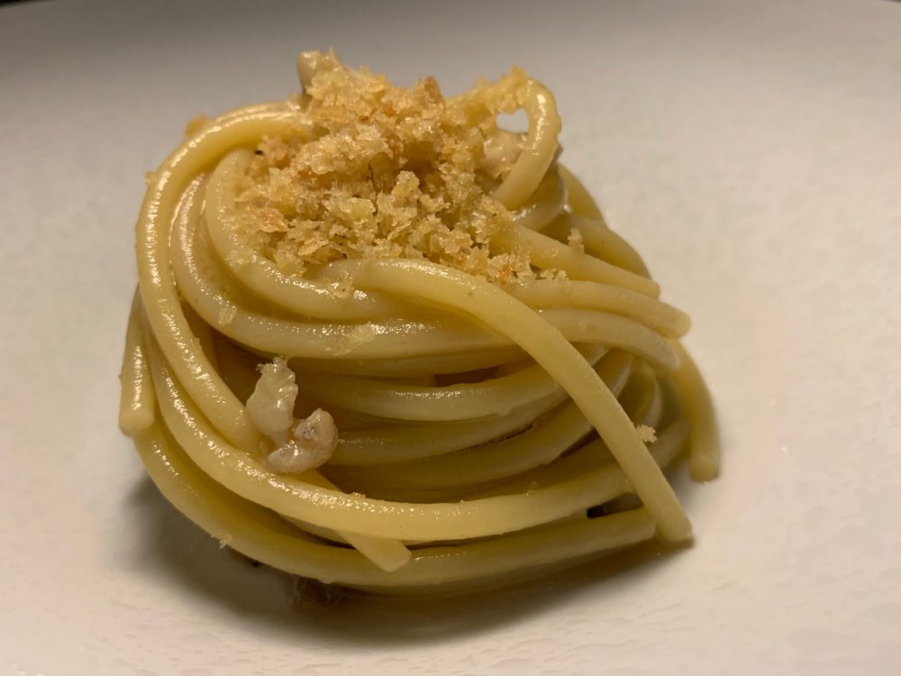 Sensi Restaurant - spaghetto aglio e olio con alici e cannocchie