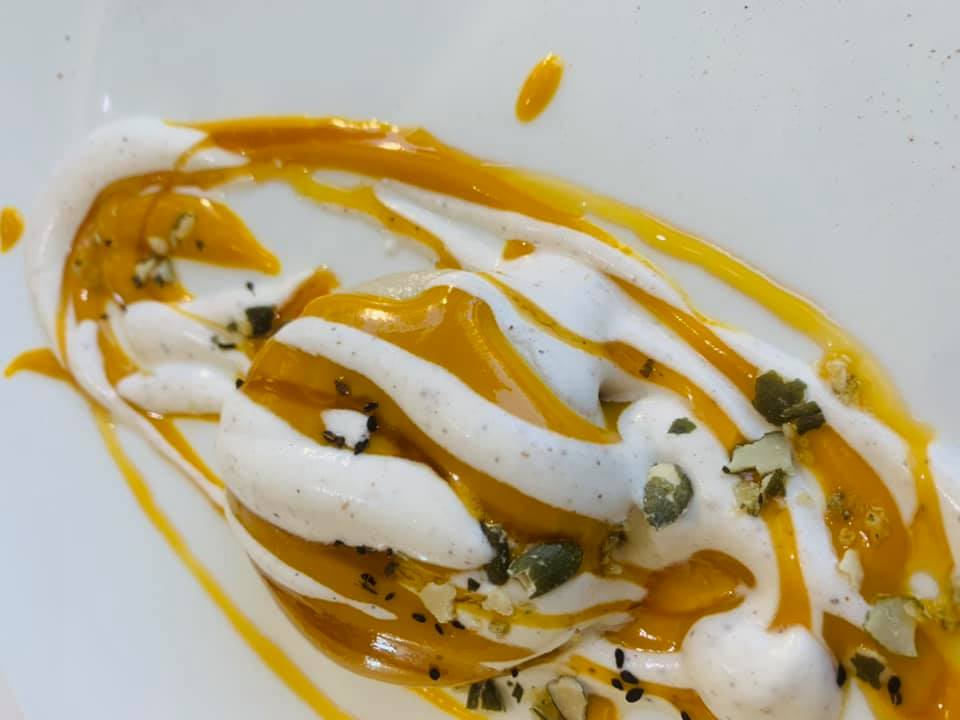 Ristorante Marotta - Panna Cotta al Pane Bruciato, Zucca, Caramello e Anice