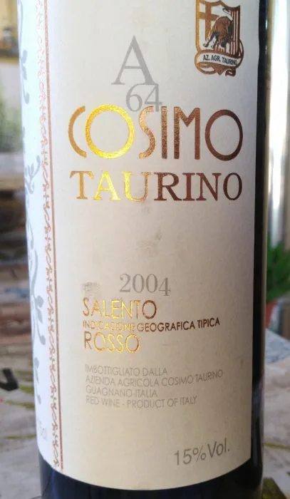 A 64 Cosimo Taurino Salento Rosso Igt 2004